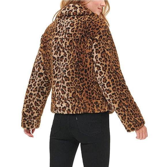 NWT Levi’s Megan Leopard Sherpa Moto Jacket XS SFH - Picture 6 of 13